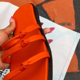 ORANGE FLAT SLIPPERS