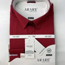 WINE COLORED PACKED COTTON SHIRT