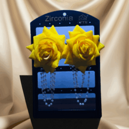 YELLOW ROSE STATEMENT DROP EARRINGS